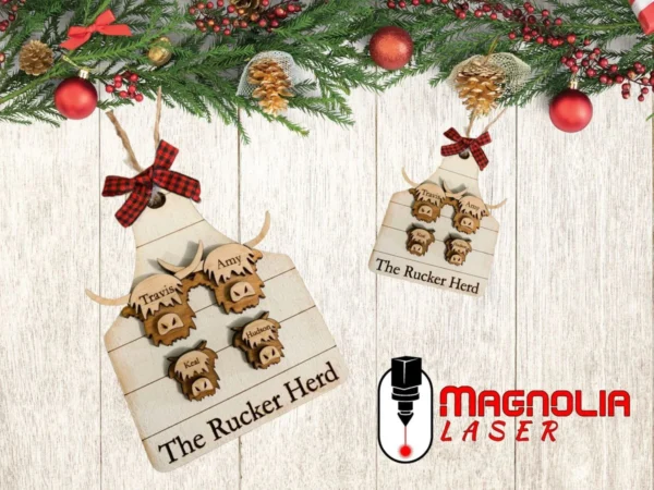Personalized Highland Cow family ornament - Image 5