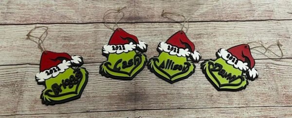 Personalized Grinch Christmas ornament - Image 3