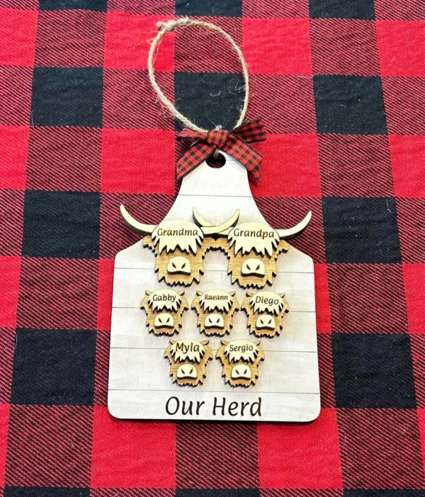 Personalized Highland Cow family ornament - Image 10