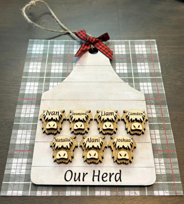 Personalized Highland Cow family ornament - Image 6