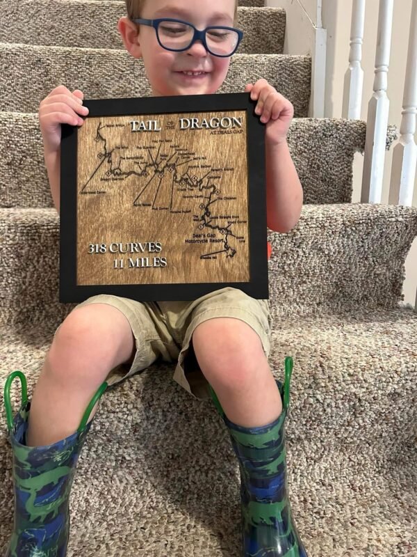 Laser engraved maps - Rivers, Lakes, Trails - Image 5