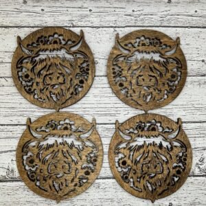 Highland cow coasters