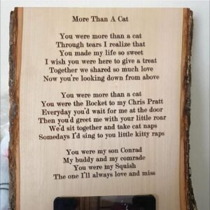 Custom engraved wood slab