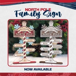 North Pole family sign