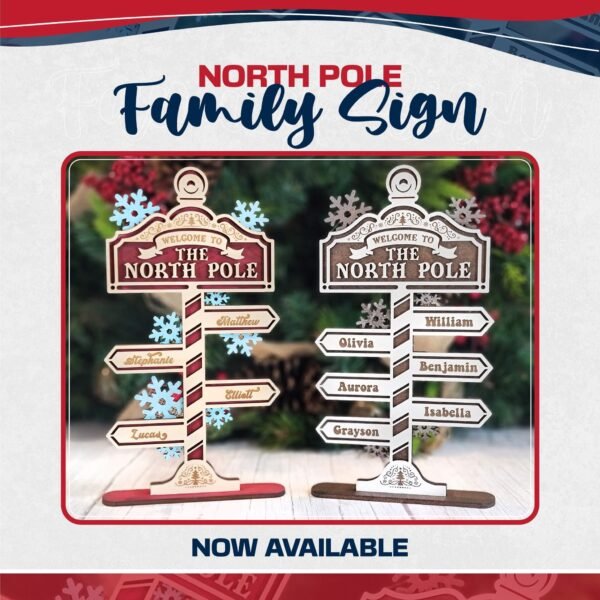 North Pole family sign