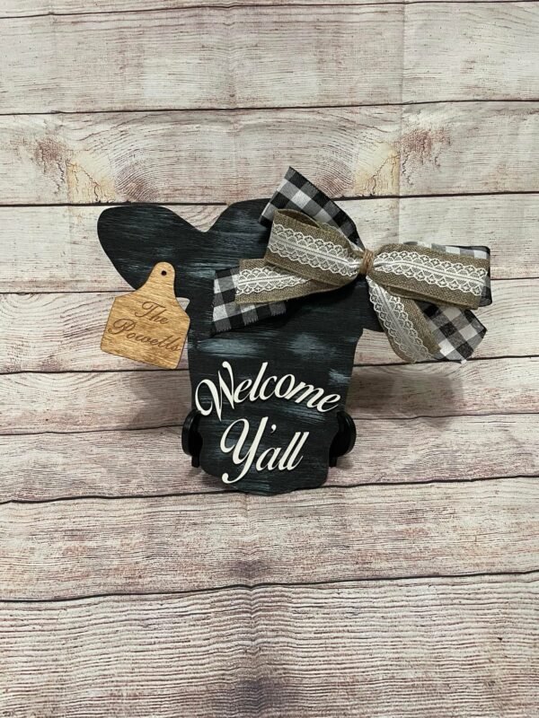 Welcome Y’all cow door hanger