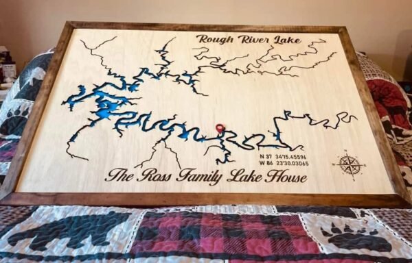 Laser engraved maps - Rivers, Lakes, Trails - Image 6